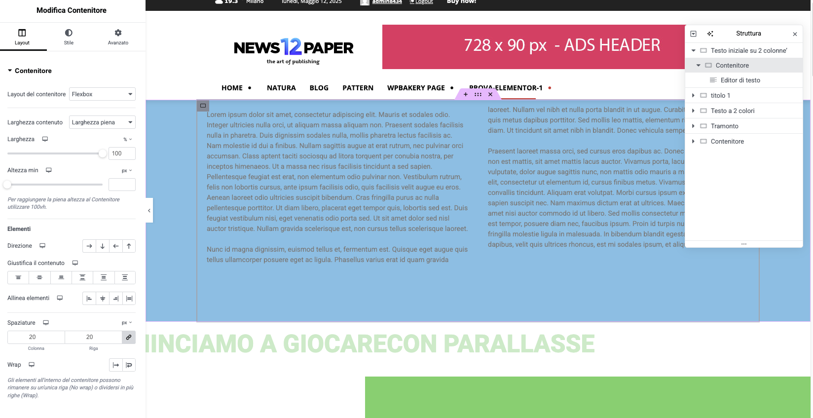 elementor interfaccia wordpresss plugin